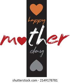 Happy Mother's Day  with cartoon face and Background. Vector.