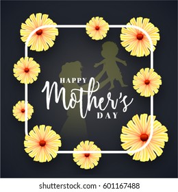 Happy Mother's Day celebration background decorated with beautiful flowers.