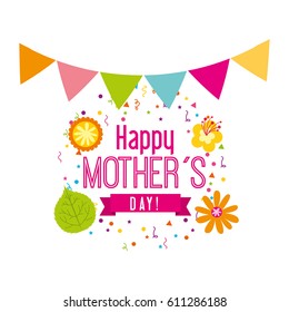 happy mothers day celebration card vector illustration design