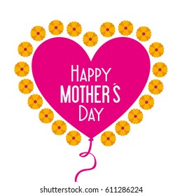 happy mothers day celebration card vector illustration design