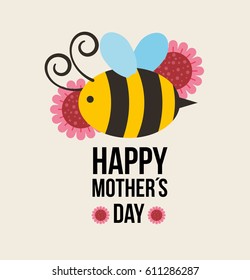 happy mothers day celebration card vector illustration design