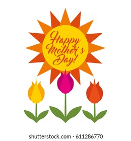 happy mothers day celebration card vector illustration design