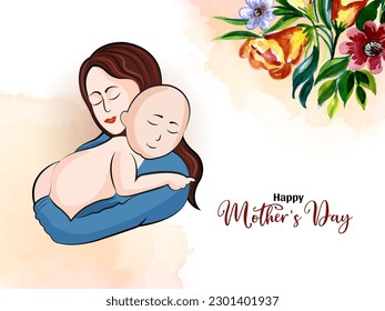 Happy Mother's Day celebration decorative modern background design vector