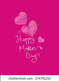 Happy Mother's Day celebration - digital hand draw.


