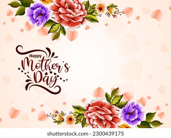 Happy Mother's Day celebration flower background design vector