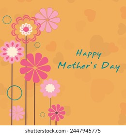 Happy Mother's Day celebration greeting card with colorful creative flower background.