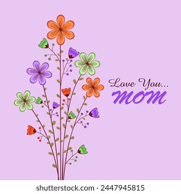 Happy Mother's Day celebration greeting card with colorful creative flower background.