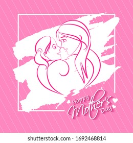 Happy Mother's Day celebration greetings background template design for banner or card in vector