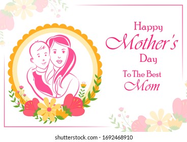 Happy Mother's Day celebration greetings background template design for banner or card in vector