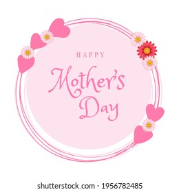 Happy Mother's Day  celebration theme card on white background