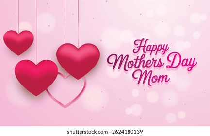 Happy mothers day celebration wishes card vector design background