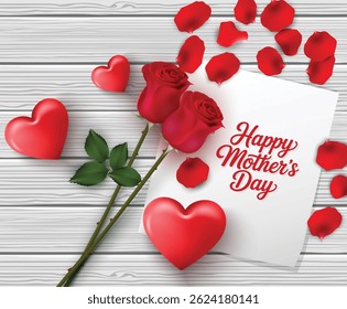 Happy mothers day celebration wishes card vector design background