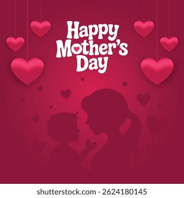 Happy mothers day celebration wishes card vector design background