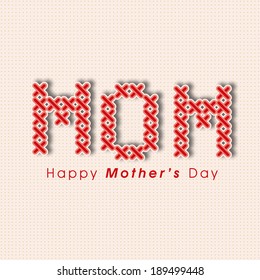 Happy Mother's Day celebrations greeting card design with stylish text Mom in red colour on abstract background. 