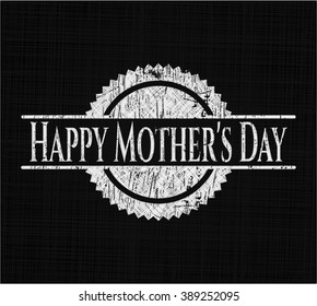 Happy Mother's Day chalkboard emblem written on a blackboard