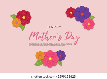 Happy Mother's Day with Colorful Floral Design