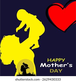 Happy Mother's Day concept vector illustration design. Mother holding her child.