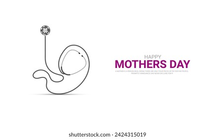 Happy Mother's Day. Mother's Day creative design for social media banner, poster 3D Illustration