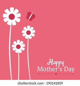 Happy Mother's Day Custom Message - Butterfly Flowers