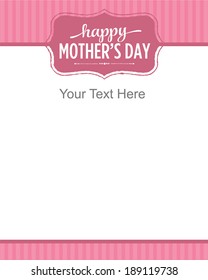 Happy Mother's Day Customizable Template Vector