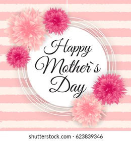 Happy Mother's Day Cute Background with Flowers. Vector Illustration EPS10
