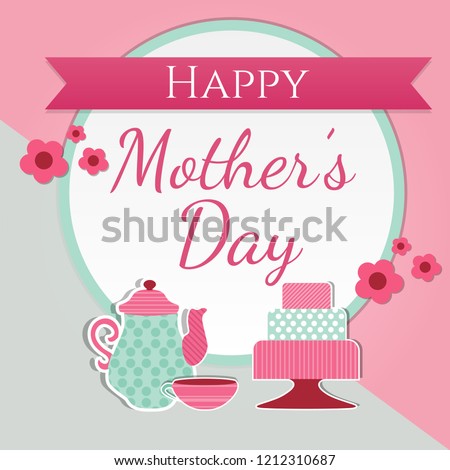 happy mothers day cute greeting card stock vector royalty free teacup mother s day card template