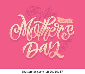 Happy Mother's Day. Cute hand drawn doodle lettering quote. Lettering for t-shirt design, mug print, bag print, clothes fashion. 100% hand drawn vector image.