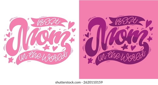 Happy Mother's Day. Cute hand drawn doodle lettering quote. Lettering for t-shirt design, mug print, bag print, clothes fashion. 100% hand drawn vector image.