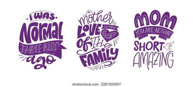 Happy Mothers Day - cute lettering postcard. Best mom ever. Super mom.