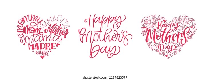 Happy Mothers Day - cute lettering postcard. Best mom ever.