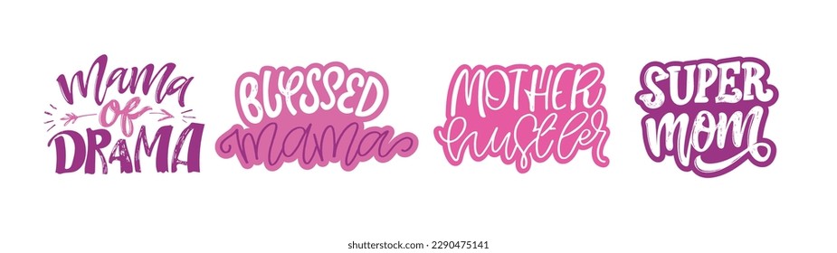 Happy Mothers Day - cute lettering postcard with flowers. T-shirt design, mug print, lettering art.
