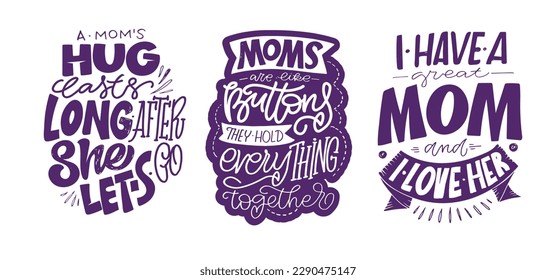 Happy Mothers Day - cute lettering postcard with flowers. T-shirt design, mug print, lettering art.
