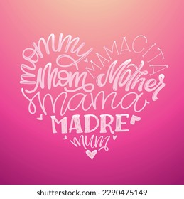 Happy Mothers Day - cute lettering postcard with flowers. T-shirt design, mug print, lettering art.
