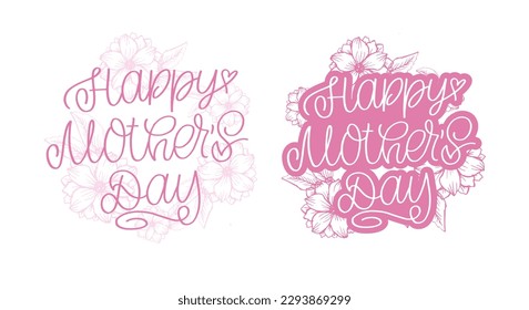 Feliz Día de las Madres - lindo arte de letras para postales, diseño de camisetas, huella de tazas, bodas, invitación.