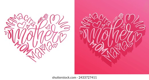 Happy Mothers day - cute lettering art for postcard, t-shirt design, mug print, wed, invitation. Best mom ever. 100% vector