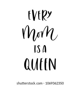 Happy mother's day. Cute simple lettering composition with floral doodle elements.