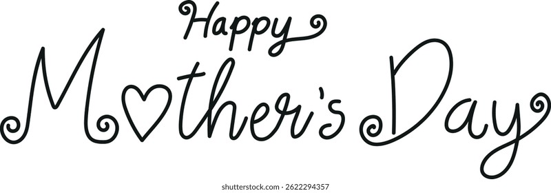 Happy Mother's Day decorative text in elegant script. mother's day concept