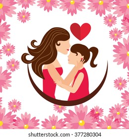 Mother Son Mothers Day Card Background Stock Vector (Royalty Free ...