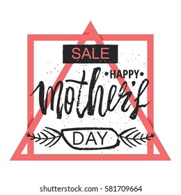 Happy Mother's Day design background. Lettering design. Greeting card. Calligraphy Background template for Mother's Day. Vector illustration