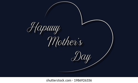 Happy mother's day design. Beautiful elegant mother's day text design. Happy Mother's day greeting card. Vector symbols of the love of heart on Happy Mother's day illustration. Navy blue and pink colo