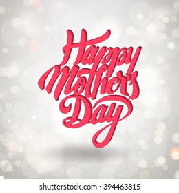 Happy mothers day design elements. Vector illustration invitation, menu, flyer, template. Pink, red Background With Ornaments, hearts. Best mom ever. Love.