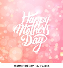 Happy mothers day design elements. Vector illustration invitation, menu, flyer, template. Pink, red Background With Ornaments, hearts. Best mom ever. Love.