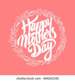 Happy mothers day design elements. Vector illustration invitation, menu, flyer, template, banner, card. Gray Background With Ornaments, hearts. Best mom ever. Love.