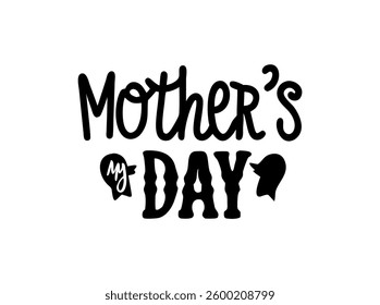 Happy Mother's Day design featuring a loving mother and child silhouette. A simple, elegant design perfect for Mother's Day cards, apparel, or home decor. color full silhouette design Mother's day.