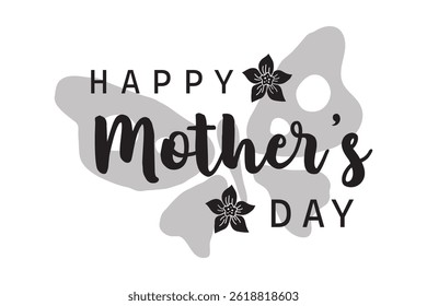 happy mother's day design featuring black typography surrounded by delicate heart and floral patterns.
Vector Formats