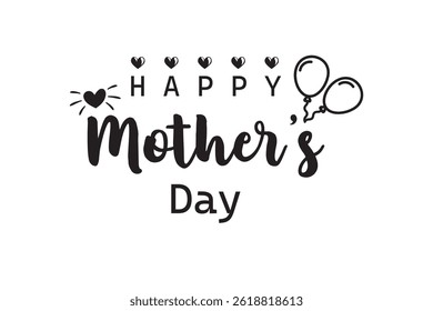 happy mother's day design featuring black typography surrounded by delicate heart and floral patterns.
Vector Formats