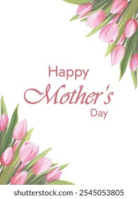 Happy Mother's Day design with floral elements, perfect for greeting cards and celebration.