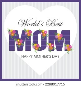 Happy mother's day design with lettering and flowers