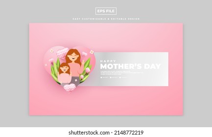 Happy Mother's Day design, suitable for greeting cards, sales promotions, vouchers, banners, and others