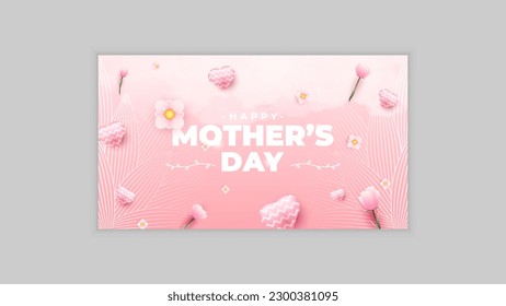 Happy Mother's Day design, suitable for greeting cards, sales promotions, vouchers, banners, and others